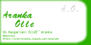 aranka olle business card